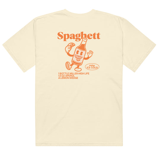 Line art Spaghett recipe with bottle character